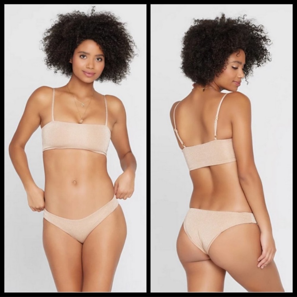 L*SPACE Neutral Glitter Bikini Set